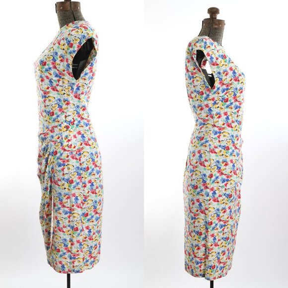 Vintage 1980s Does 40s Medium Floral Sleeveless Dress | by April Rain - Picture 4 of 10